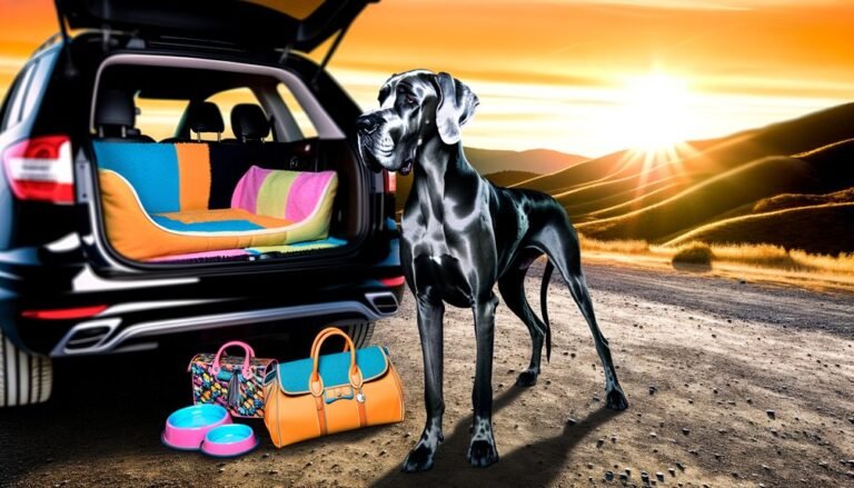 Great Dane ready for a road trip